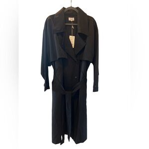 MATE THE LABEL Tencel Twill Trench Coat, Black,
Size: XL / XXL